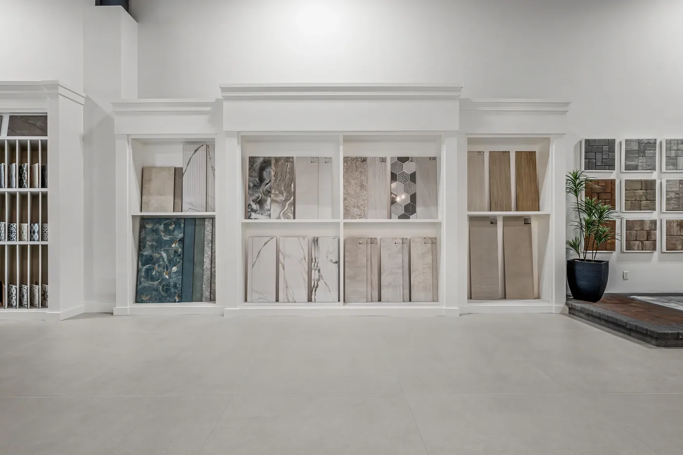 Barry Neal showroom floor with material displays
